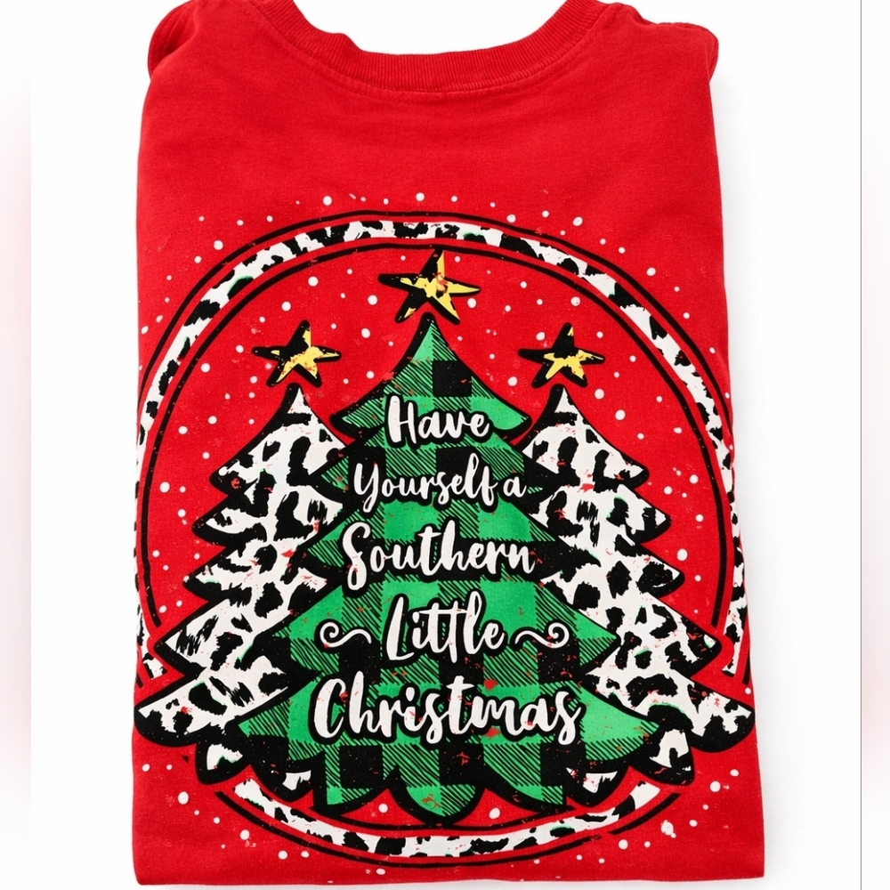 Set Of 2- Southern Girl Christmas T-Shirts Large - Picture 3 of 12